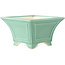 Square medium green bonsai pot by Yixing - 150 x 150 x 90 mm