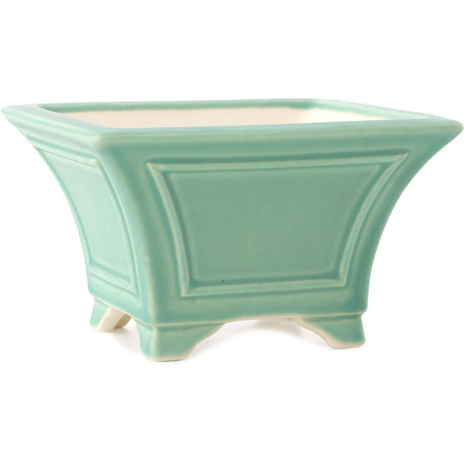 Pot à bonsaï carré moyen vert par Yixing - 150 x 150 x 90 mm