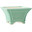 Vaso bonsai quadrato verde medio di Yixing - 150 x 150 x 90 mm