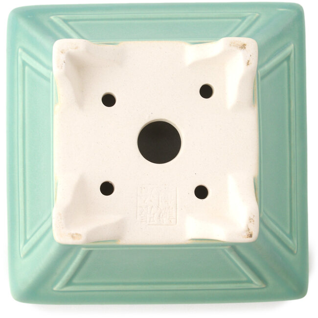 Pot à bonsaï carré moyen vert par Yixing - 150 x 150 x 90 mm