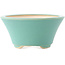 Round medium green bonsai pot by Yixing - 135 x 135 x 65 mm