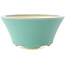 Round medium green bonsai pot by Yixing - 135 x 135 x 65 mm