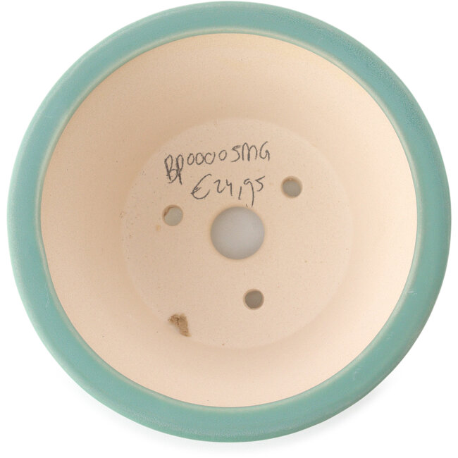 Vaso bonsai rotondo medio verde di Yixing - 135 x 135 x 65 mm