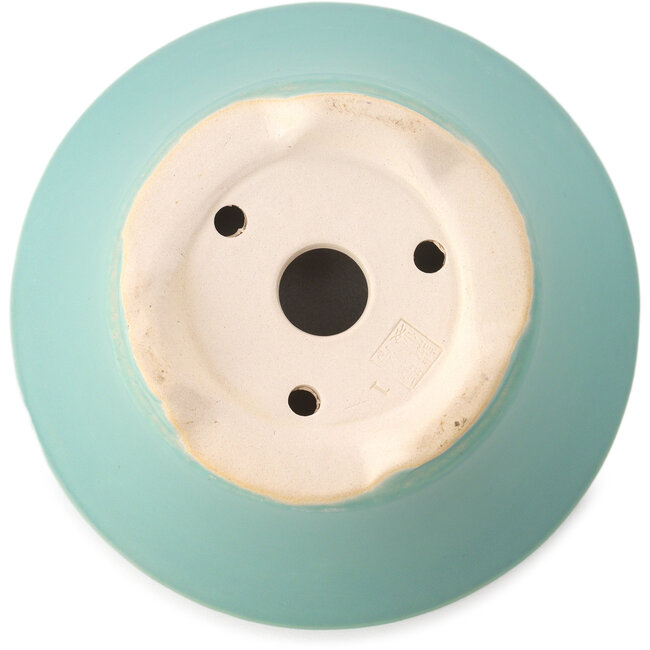 Vaso bonsai rotondo medio verde di Yixing - 135 x 135 x 65 mm