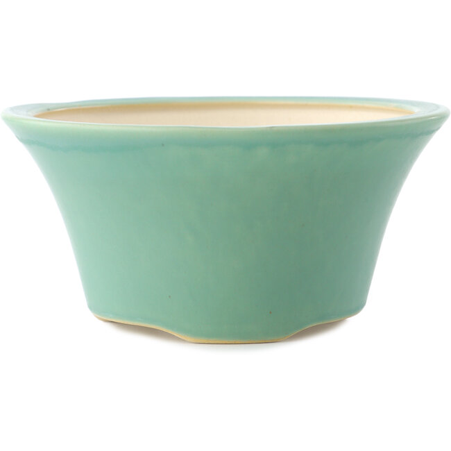 Maceta redonda mediana para bonsái verde de Yixing - 160 x 160 x 80 mm