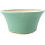 Vaso bonsai rotondo verde medio di Yixing - 160 x 160 x 80 mm