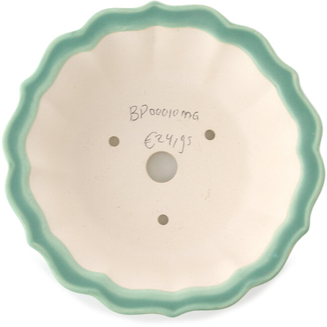 Maceta redonda mediana para bonsái verde de Yixing - 170 x 170 x 60 mm