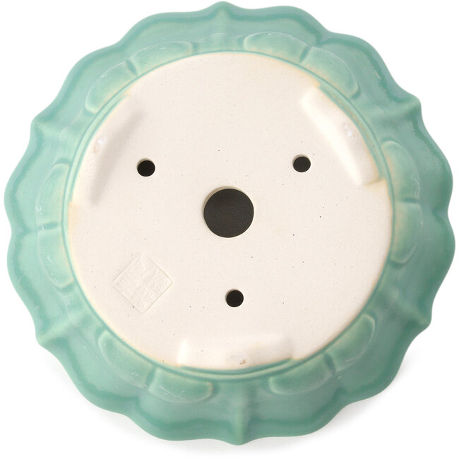 Ronde medium groene bonsaipot van Yixing - 170 x 170 x 60 mm