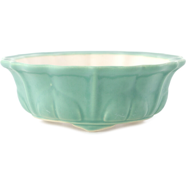 Maceta redonda mediana para bonsái verde de Yixing - 170 x 170 x 60 mm