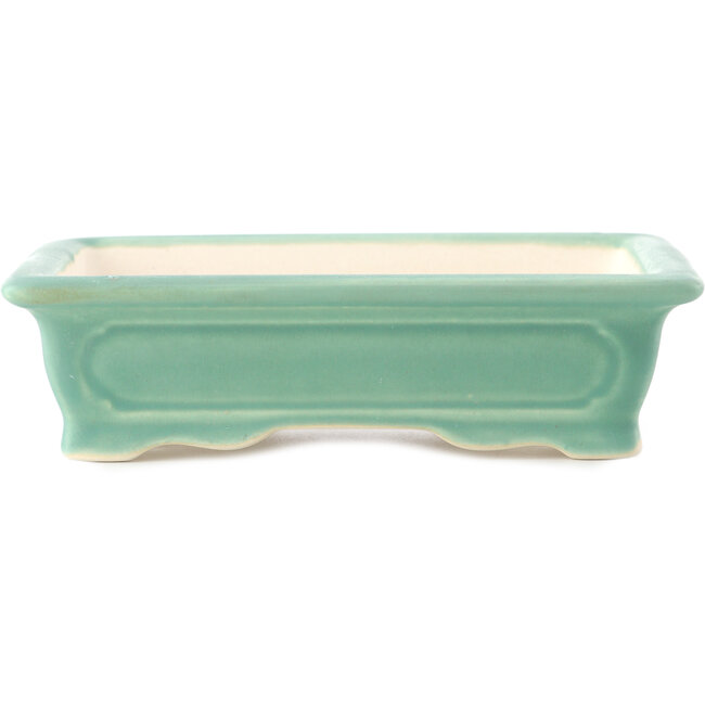 Rectangular medium green bonsai pot by Yixing - 180 x 125 x 60 mm