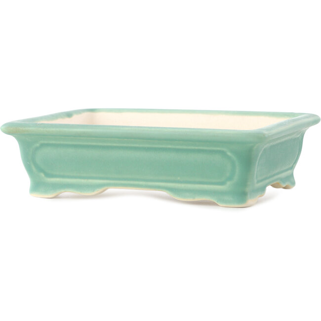 Maceta rectangular mediana para bonsái verde de Yixing - 180 x 125 x 60 mm