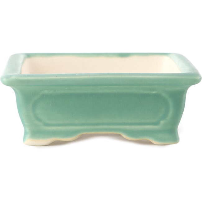 Rechthoekige medium groene bonsaipot van Yixing - 180 x 125 x 60 mm