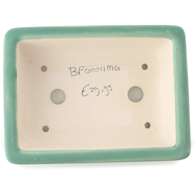 Vaso bonsai rettangolare verde medio di Yixing - 180 x 125 x 60 mm