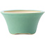 Round medium green bonsai pot by Yixing - 200 x 200 x 95 mm