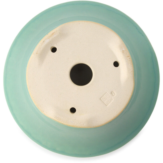 Pot à bonsaï rond moyen vert par Yixing - 200 x 200 x 95 mm