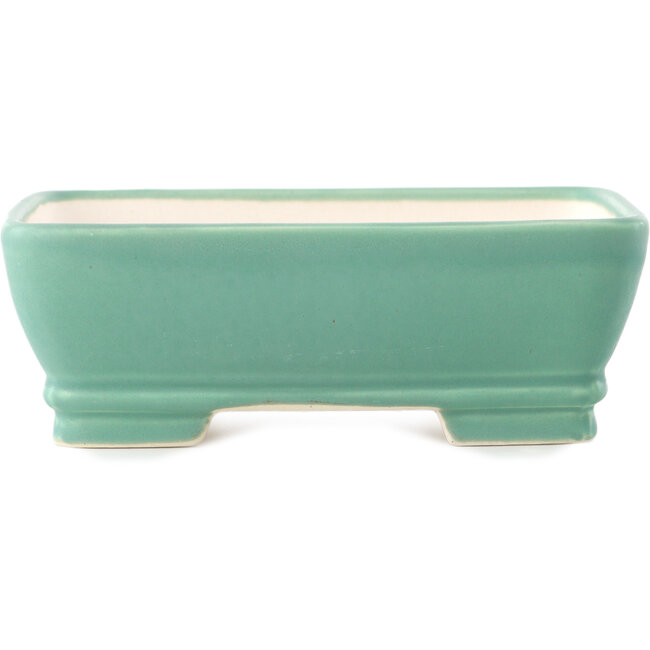 Rectangular medium green bonsai pot by Yixing - 180 x 140 x 60 mm