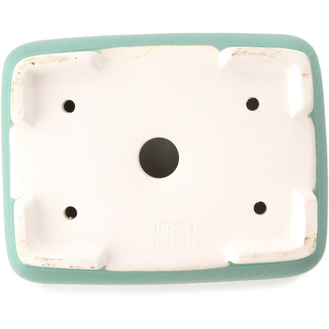 Pot à bonsaï rectangulaire vert moyen par Yixing - 180 x 140 x 60 mm