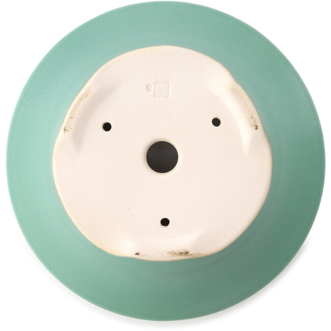 Maceta redonda mediana para bonsái verde de Yixing - 215 x 215 x 75 mm