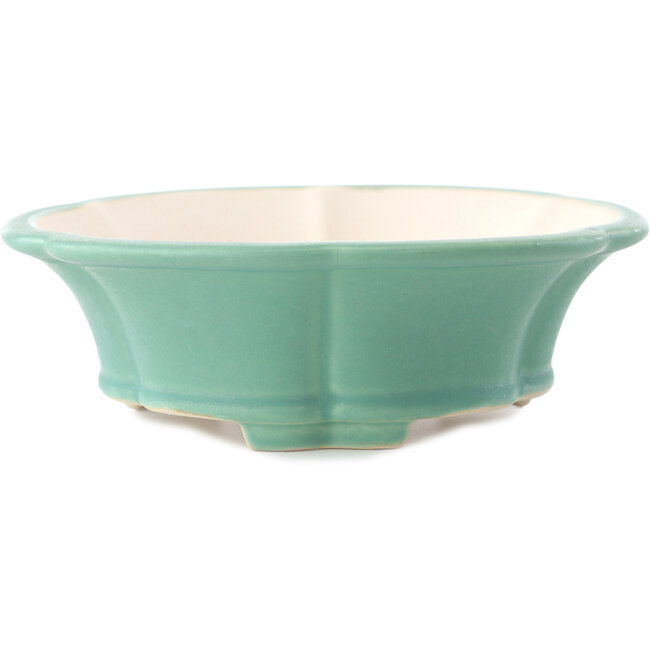 Maceta redonda mediana para bonsái verde de Yixing - 205 x 205 x 65 mm