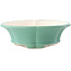 Round medium green bonsai pot by Yixing - 205 x 205 x 65 mm