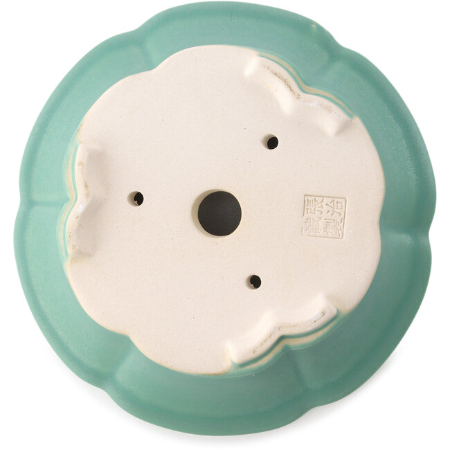 Pot à bonsaï rond moyen vert par Yixing - 205 x 205 x 65 mm