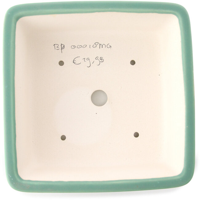 Pot à bonsaï carré moyen vert par Yixing - 210 x 210 x 65 mm