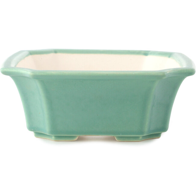 Rechthoekige medium groene bonsaipot van Yixing - 220 x 180 x 60 mm