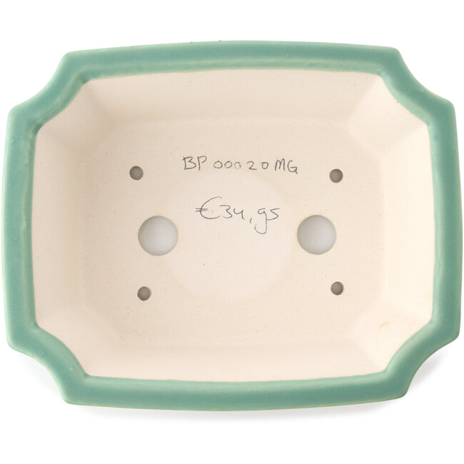Rectangular medium green bonsai pot by Yixing - 220 x 180 x 60 mm