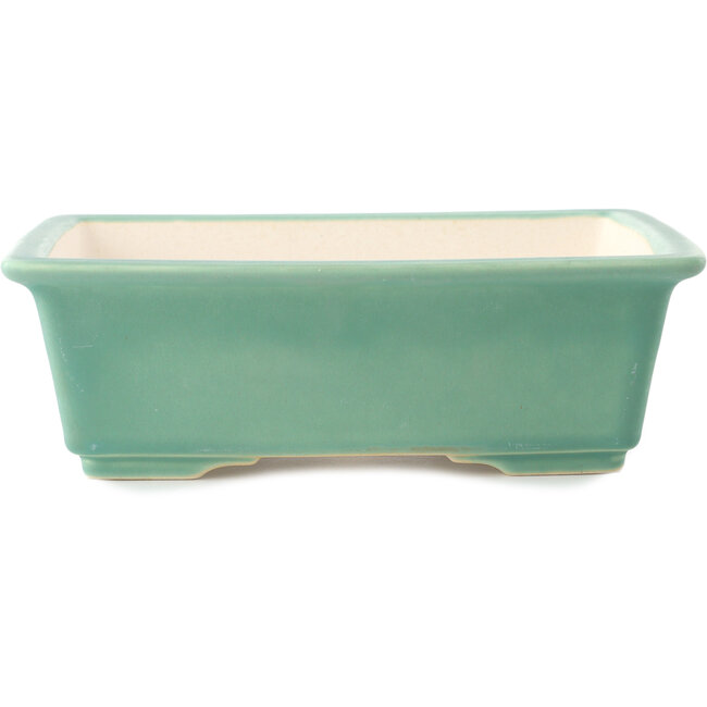 Rectangular medium green bonsai pot by Yixing - 215 x 170 x 70 mm