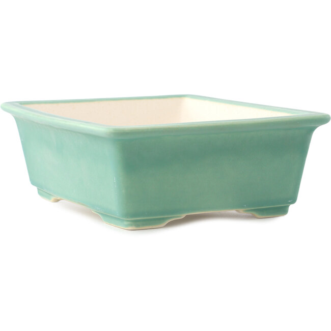 Rectangular medium green bonsai pot by Yixing - 215 x 170 x 70 mm