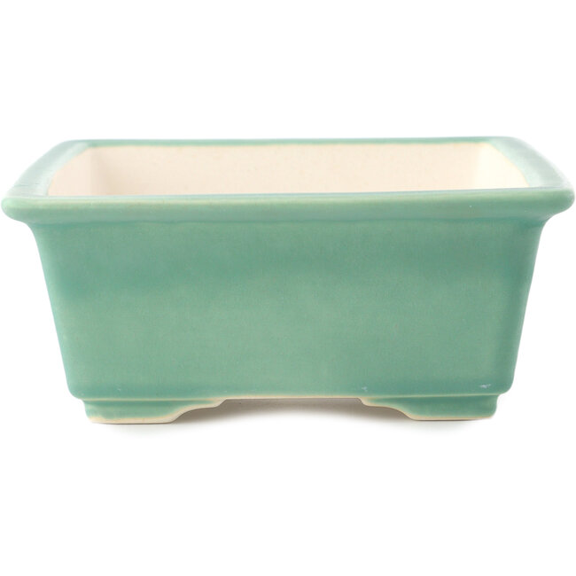 Vaso bonsai rettangolare verde medio di Yixing - 215 x 170 x 70 mm