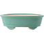 Oval medium green bonsai pot by Yixing - 270 x 200 x 80 mm