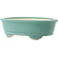 Oval medium green bonsai pot by Yixing - 270 x 200 x 80 mm