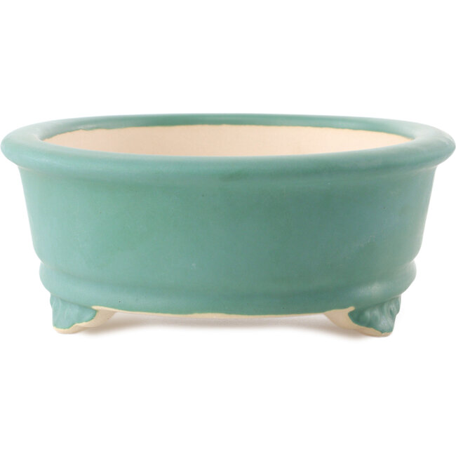 Vaso bonsai ovale medio verde di Yixing - 270 x 200 x 80 mm