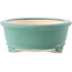 Oval medium green bonsai pot by Yixing - 270 x 200 x 80 mm