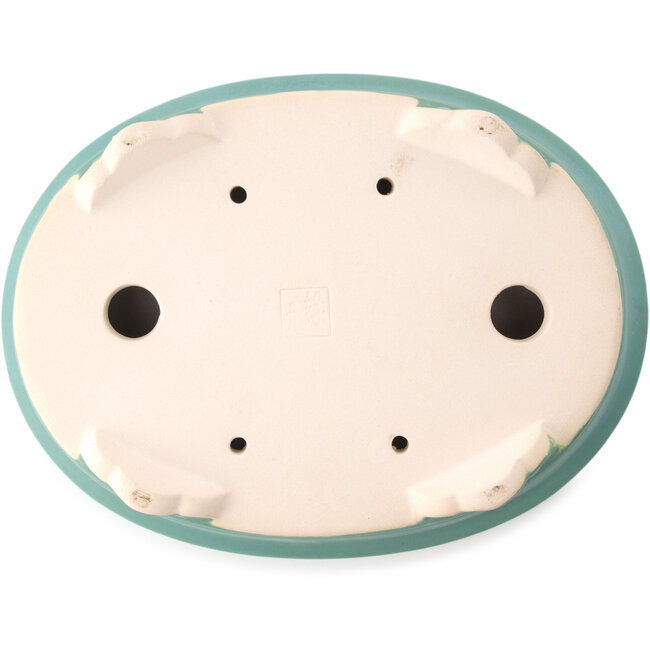 Ovaler mittelgroßer grüner Bonsai-Topf von Yixing - 270 x 200 x 80 mm