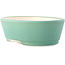 Oval medium green bonsai pot by Yixing - 235 x 185 x 75 mm