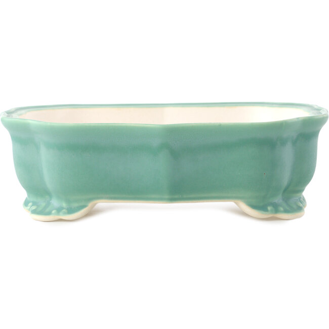 Mokko medium green bonsai pot by Yixing - 245 x 190 x 70 mm