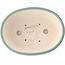 Pot à bonsaï ovale vert moyen par Yixing - 235 x 185 x 75 mm