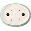 Pot à bonsaï ovale vert moyen par Yixing - 235 x 185 x 75 mm