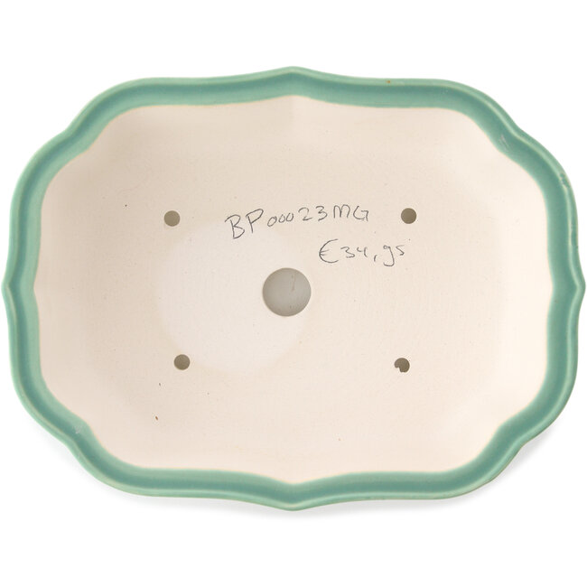 Maceta para bonsái Mokko mediana verde de Yixing - 245 x 190 x 70 mm