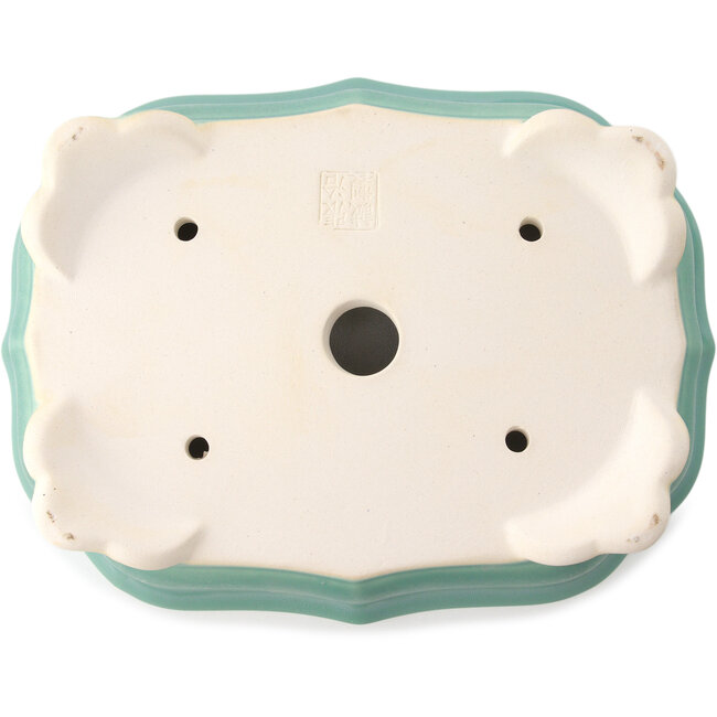 Pot à bonsaï Mokko vert moyen par Yixing - 245 x 190 x 70 mm