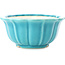 Pot à bonsaï rond moyen bleu-vert par Yixing - 135 x 135 x 65 mm