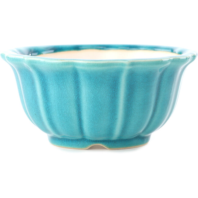Round medium bluegreen bonsai pot by Yixing - 135 x 135 x 65 mm