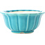 Pot à bonsaï rond moyen bleu-vert par Yixing - 135 x 135 x 65 mm
