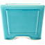 Pot à bonsaï carré moyen bleu-vert par Yixing - 140 x 140 x 110 mm