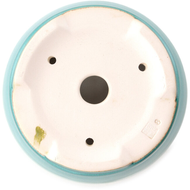 Vaso bonsai rotondo medio bluverde di Yixing - 145 x 145 x 65 mm