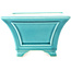 Pot à bonsaï carré moyen bleu-vert par Yixing - 150 x 150 x 90 mm