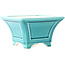 Pot à bonsaï carré moyen bleu-vert par Yixing - 150 x 150 x 90 mm
