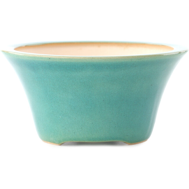 Runder mittelgroßer blaugrüner Bonsai-Topf von Yixing - 160 x 160 x 80 mm